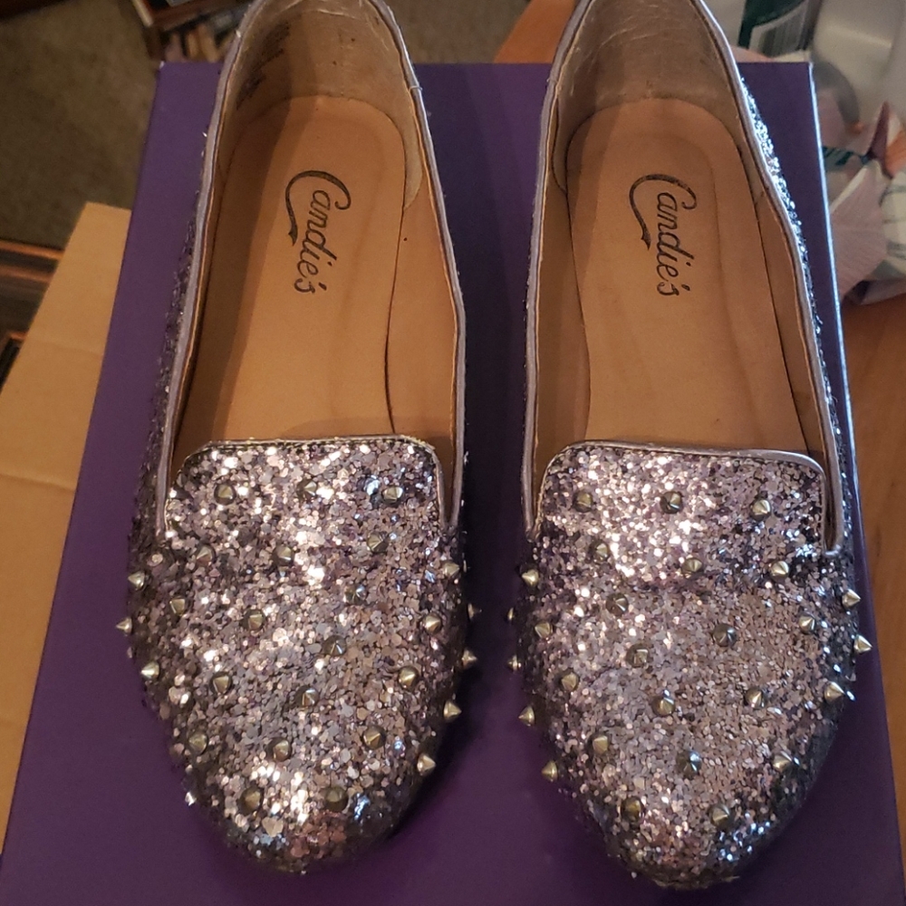 Candies Silver Flats